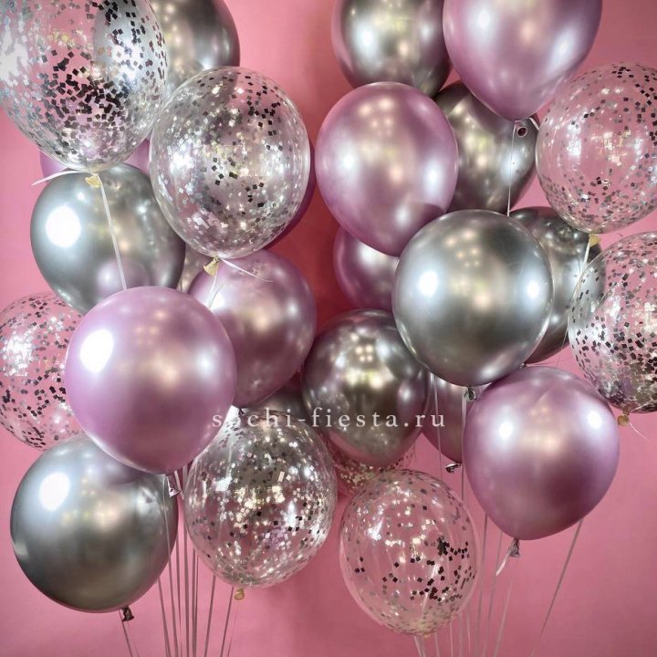 Фонтан шаров "Сильвер пинк" в Туле