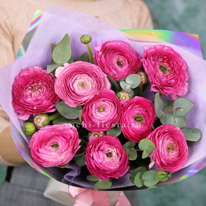 Ранункулюсы с эвкалиптом №2 в Туле