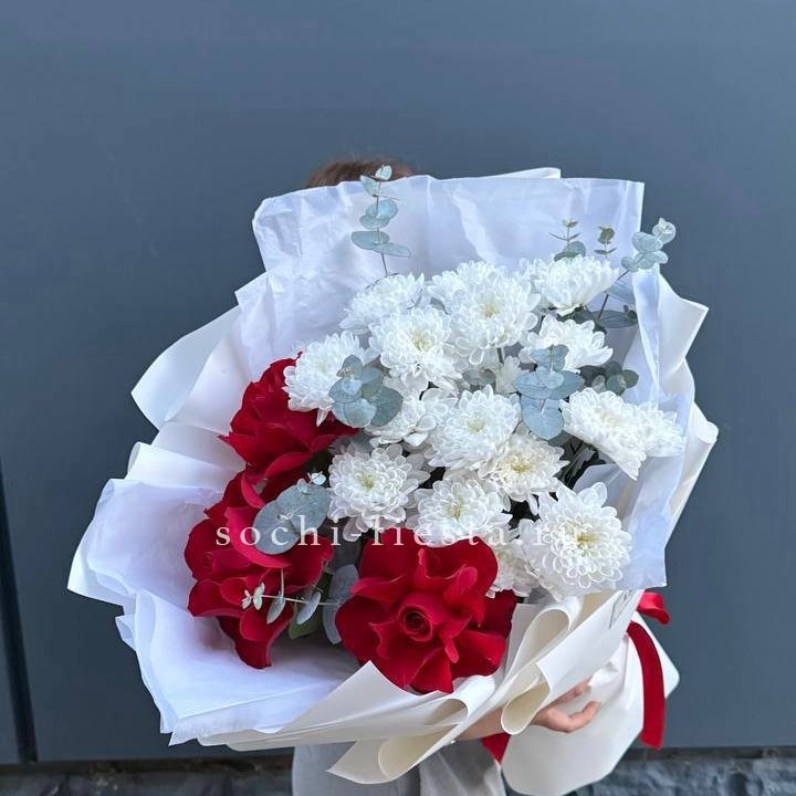 Дуо розы и хризантемы в Туле