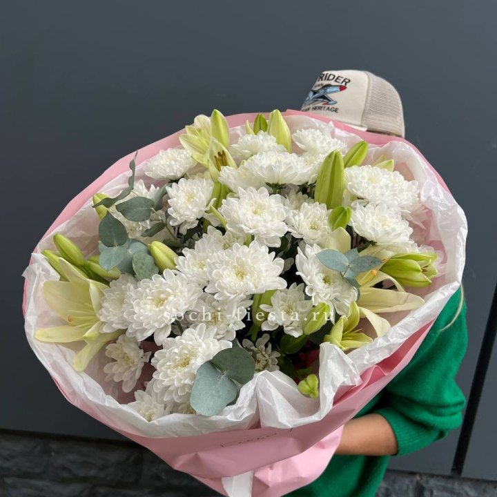  Букет  хризантемы и лилии в Туле