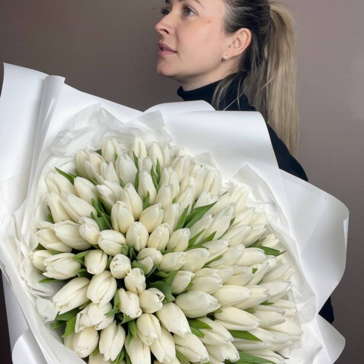 101 белый тюльпан №2 в Туле