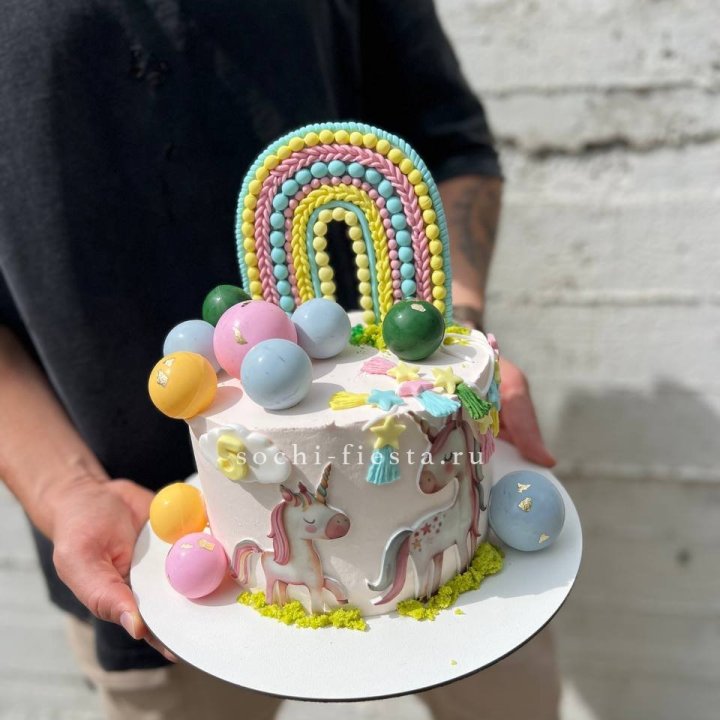 Торт "Радуга с единорогом" в Туле