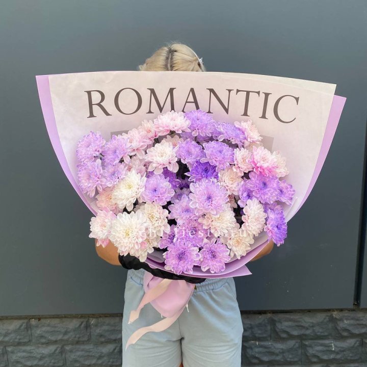 Букет сиреневых хризантем в Туле