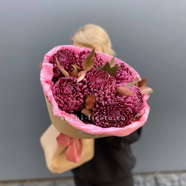 7 Хризантем Бигуди в золоте в Туле