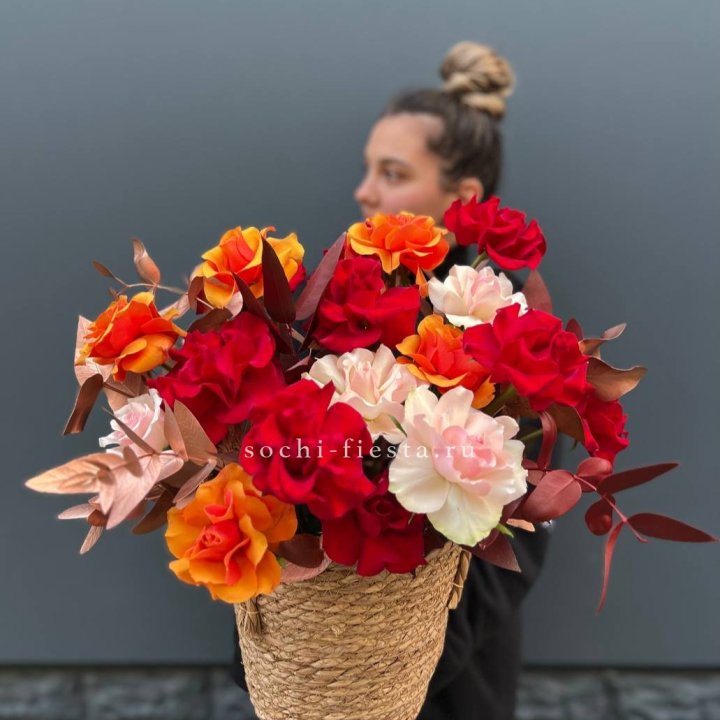 Авторский бокс "Роксана" в джутовом кашпо в Туле