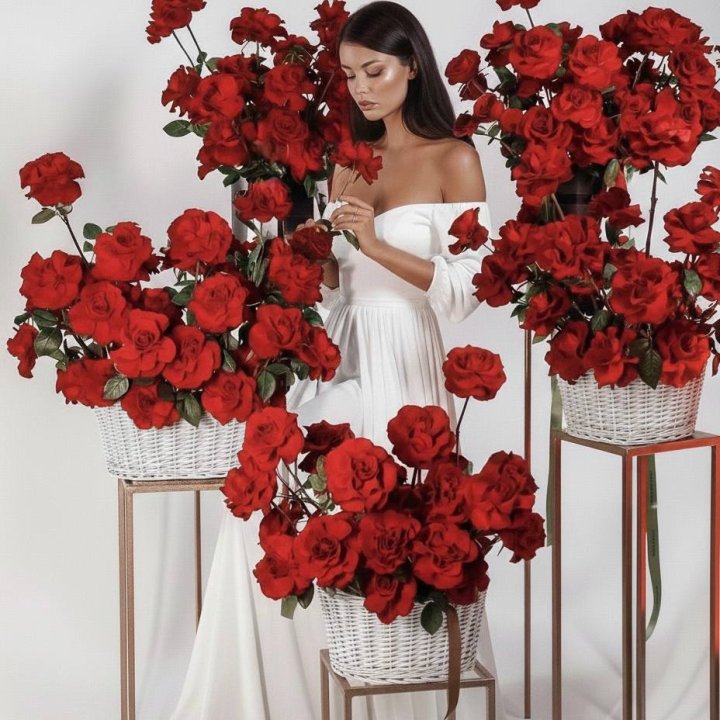 Сет из красных французских роз в Туле