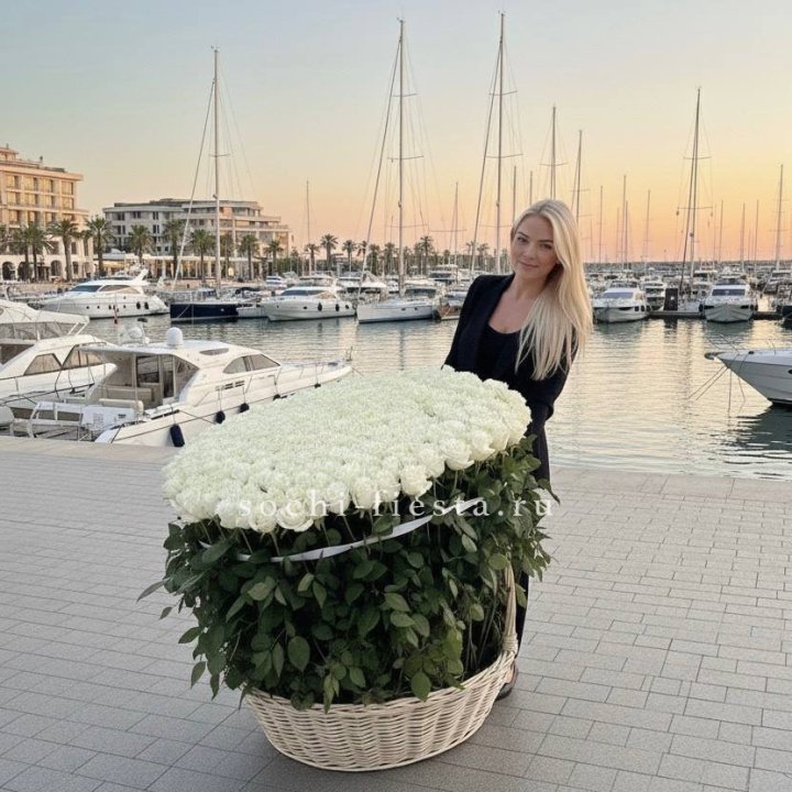 301 высокая роза в корзине в Туле