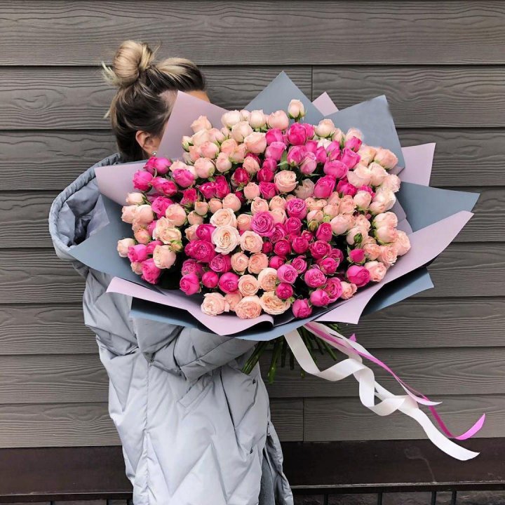 55 роз микс кустовых в Туле