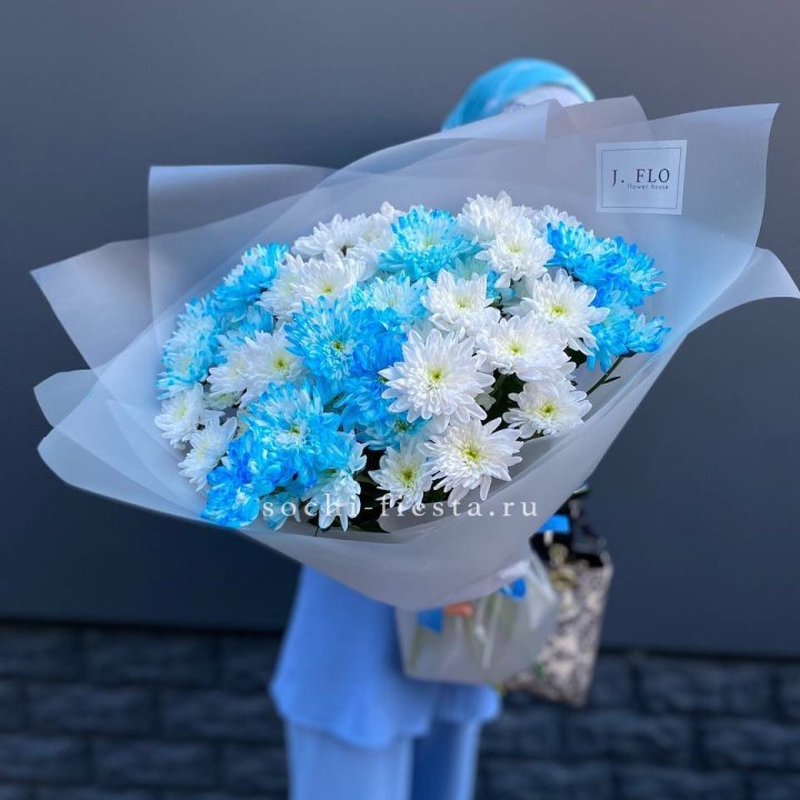 Букет хризантем "Голубая снежинка" в Туле