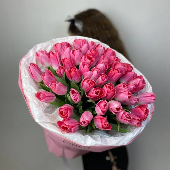 51 розовый тюльпан "Рози" в Туле
