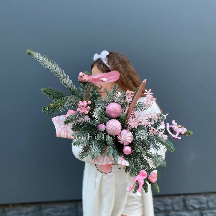 Композиция бокал розовый в Туле