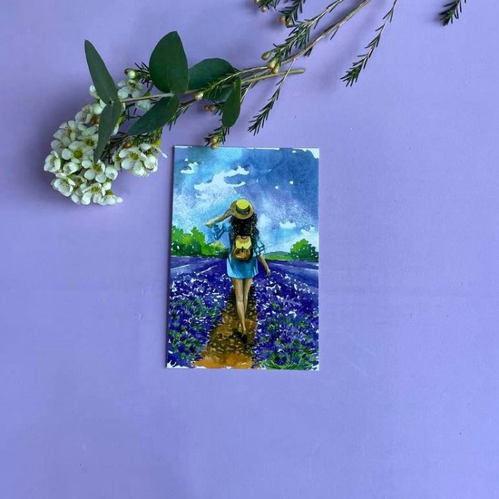 Открытка к букету "Цветочная дорога" в Туле