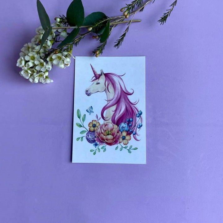 Открытка к букету "Единорог" в Туле