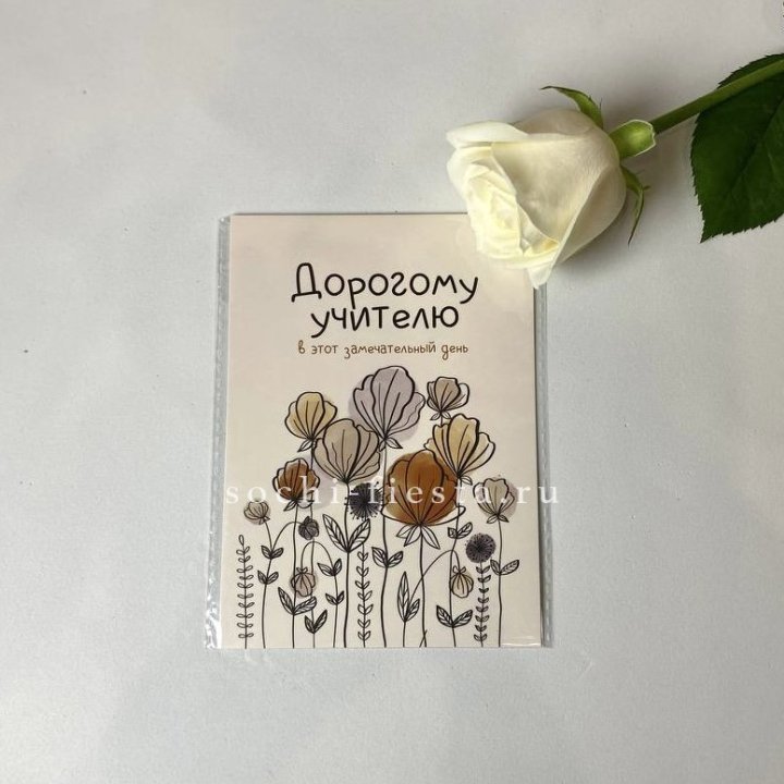 Открытка к букету "Дорогому учителю" в Туле