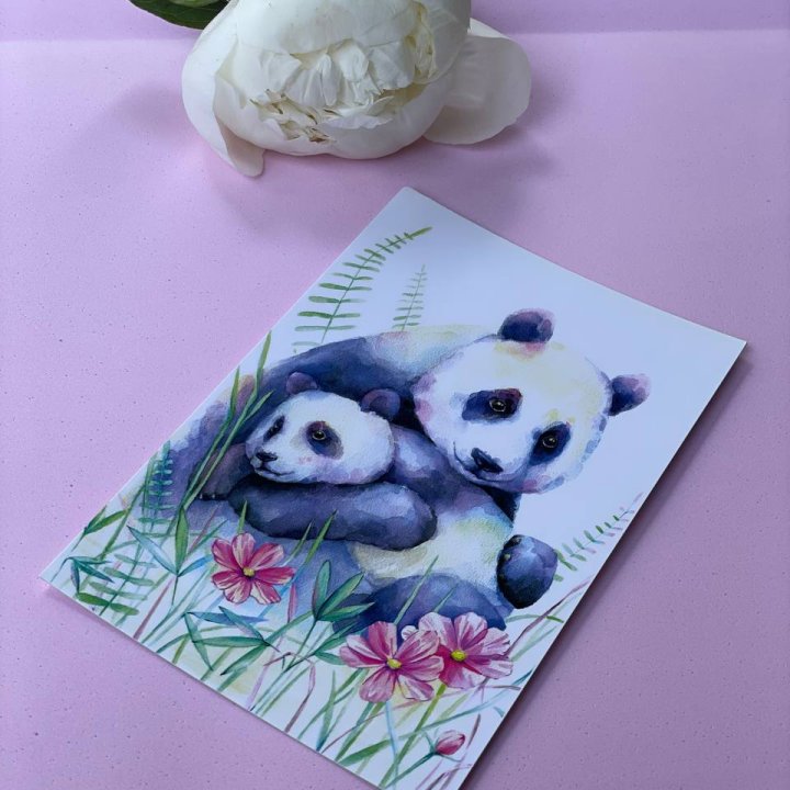 Открытка к букету "Объятие Панды" в Туле