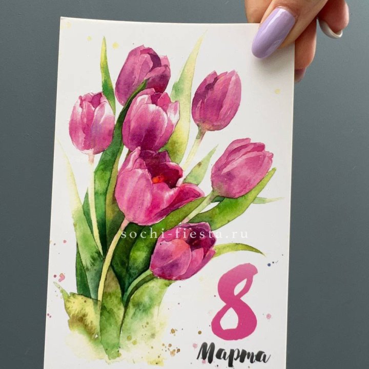 Открытка к букету "8 марта!" в Туле