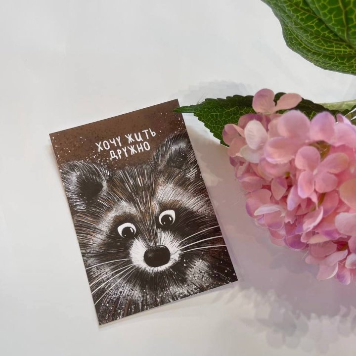 Открытка к букету "Енотик" в Туле