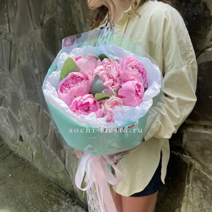 7 зефирных пионов в фоамиране в Туле