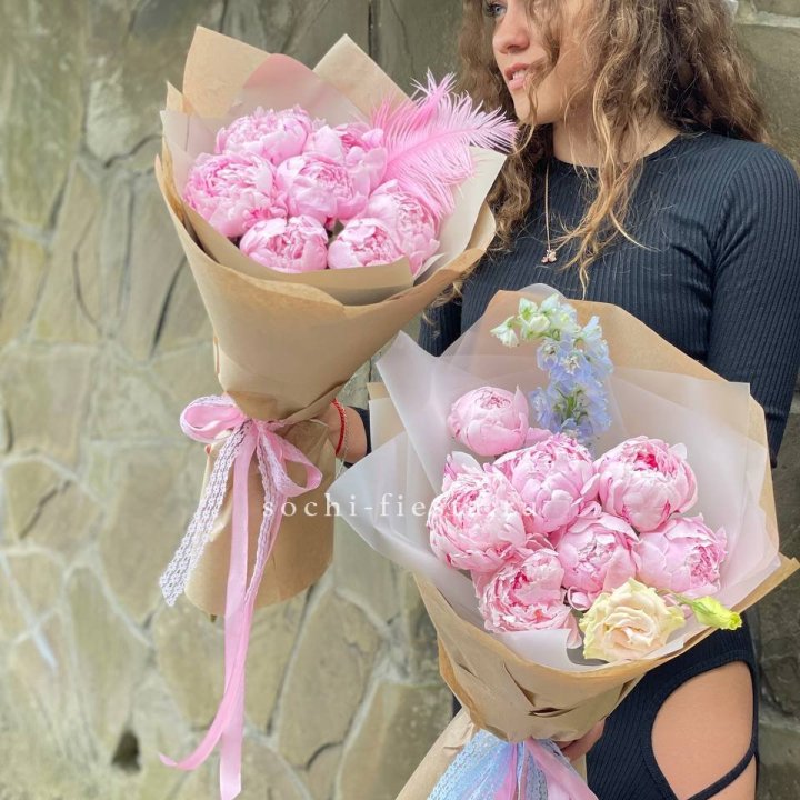 7 зефирных пионов  в Туле