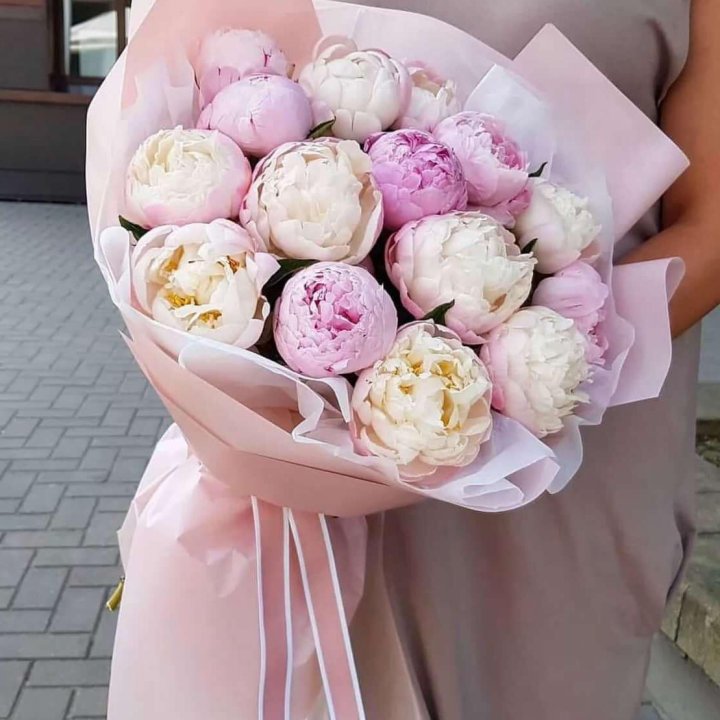Букет пионов "Маршмелоу" в Туле