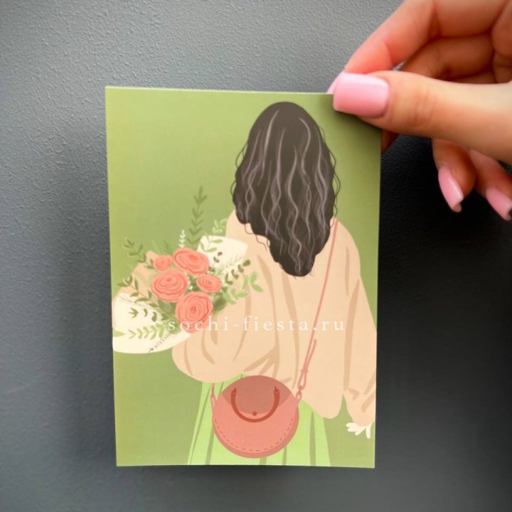 Открытка к букету "Потрясающая девушка" в Туле