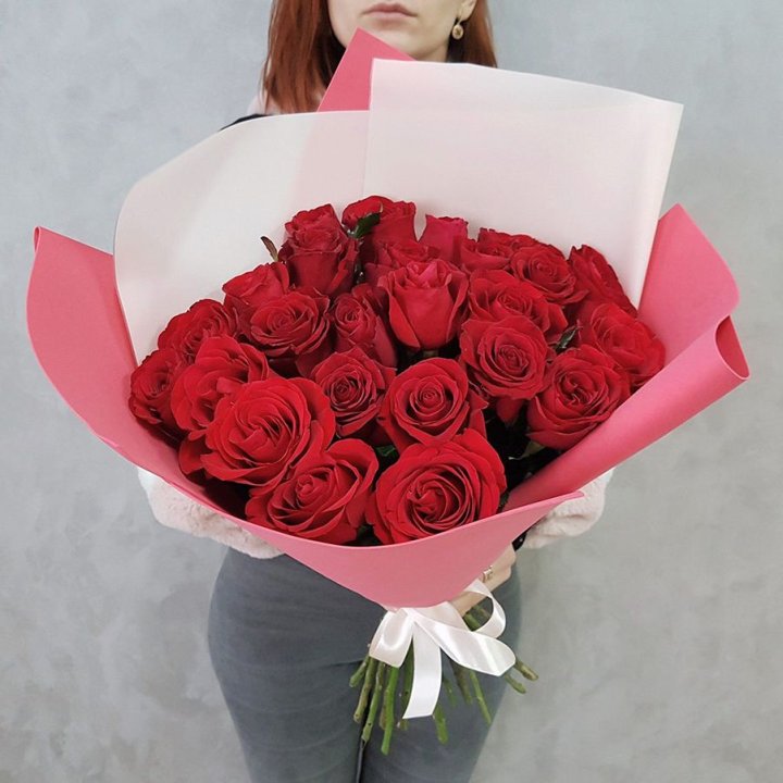 25 Красных роз рози вайт в Туле