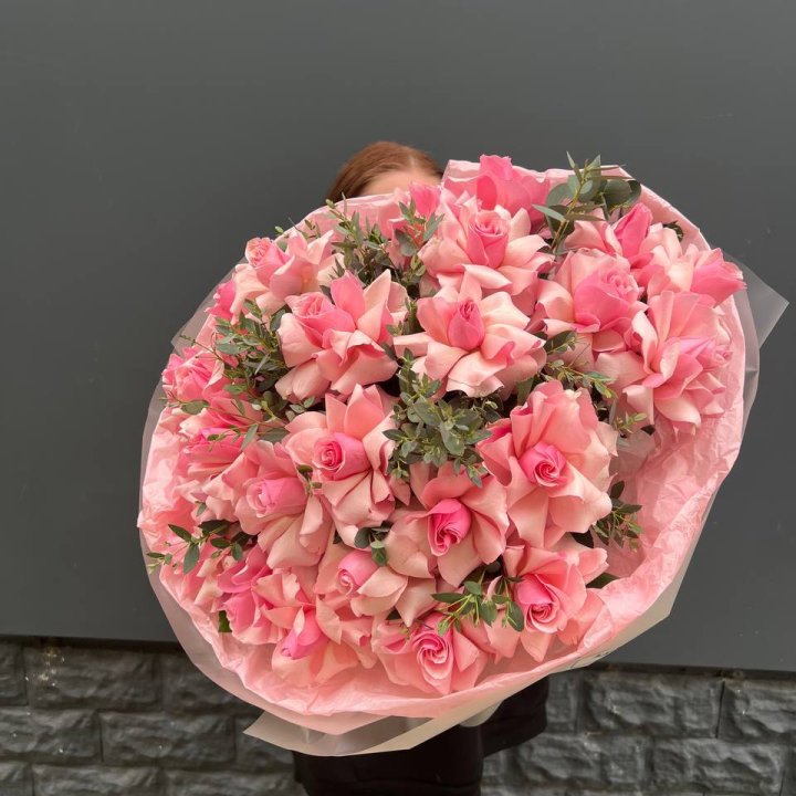  25 розовых французских роз в Туле
