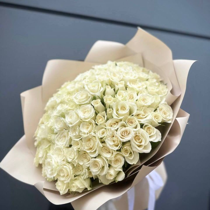 101 белая роза Атена в Туле