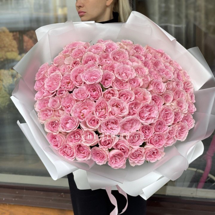 101 нежно-розовая роза в Туле