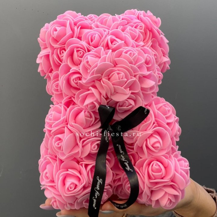 Игрушка медведь из розовых роз в Туле