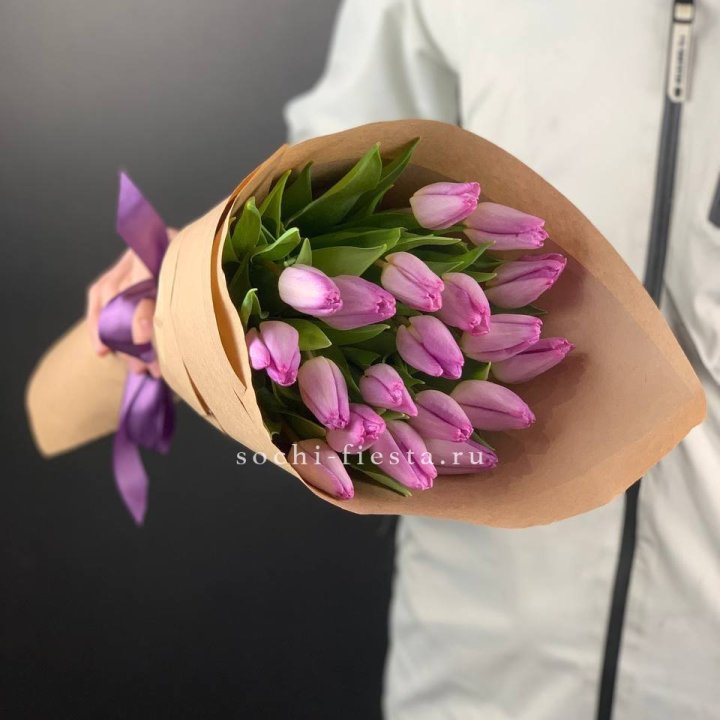 19 розовых  тюльпанов в Туле