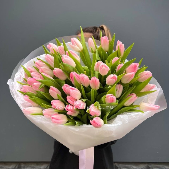 Букет тюльпанов нежно-розовых в Туле