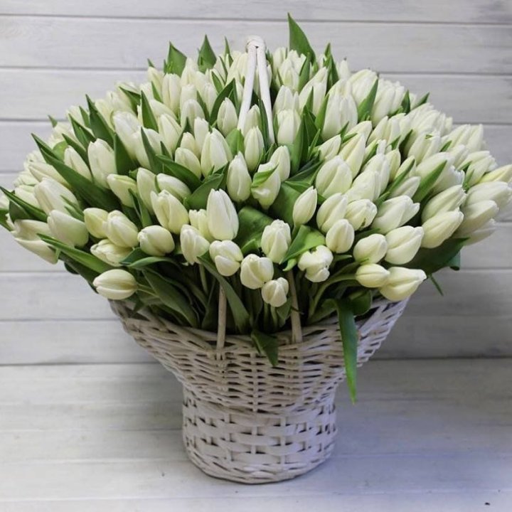 Корзина из 151 тюльпана в Туле